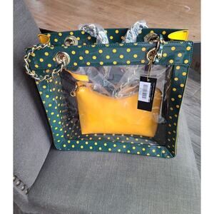 NEW Score! Official Game Day BAG Tote Clear Green Gold Yellow Green Bay Packers